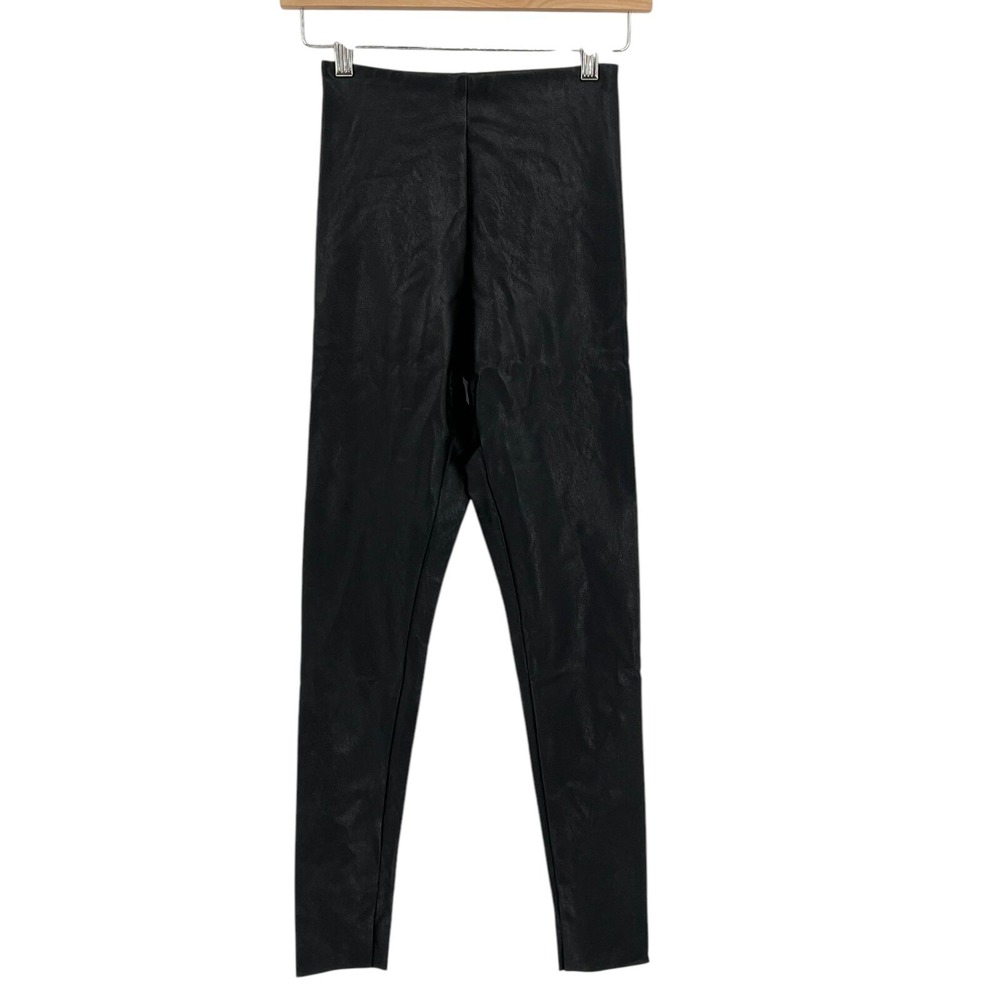 Mario Serrani Italy Faux Leather Pants Black Women's Size‎ XS Skinny Leg Stretch